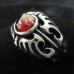 316L Stainless Steel Ring with Red CZ  - TR82